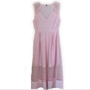ST Studio Pink Square Latticed Midi Dress Size 36